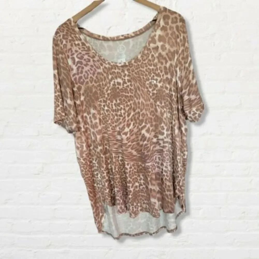 NWT Maurice's Animal Print Tunic Cheetah Print Top 24/7 Women's Size 1X